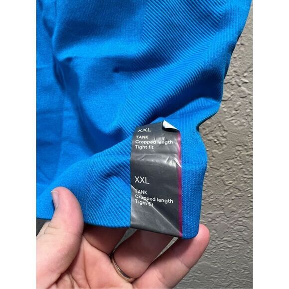 All In Motion Blue Rib Seamless Cropped Tank Top Woman’s Size XXL NEW - Picture 4 of 10